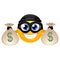Smiley Emoticon Burglar holding Money Bag