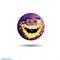Smiley,emoticon hungry. Purple face with emotions. Facial expression. Realistic emoji. Funny cartoon character.Mood Web icon