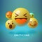 Smiley emoticons, emoji, social media concept