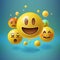 Smiley emoticons, emoji, social media concept.