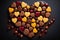 Smiley face arrangement of heart shaped chocolates, valentine, dating and love proposal image