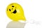 Smiley face balloon on white background