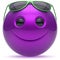 Smiley face cheerful head blue purple ball sphere emoticon