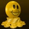 Smiley Face With Coins Shows Profitable Earnings