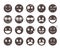 Smiley face flat vector emoticons with emotions and funny facial expressions