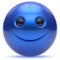 Smiley face head ball cheerful sphere emoticon blue person
