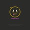 Smiley face logo. Vector design illustration with emoticon. Smiley with tongue.