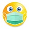 Smiley face in medical mask