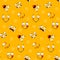 Smiley face seamless pattern with funny facial expressions