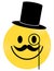 Smiley Face yellow Gentleman, linear black, blue and pink colour icons of gender symbols. Male, female and transgender symbols