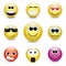 Smiley faces expressing different feelings