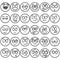 Smiley faces icons set of emotions mood and expression isolated vector illustration