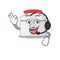 Smiley first aid kit cartoon character design wearing headphone