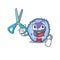 Smiley Funny Barber basophil cell cartoon character design style