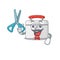 Smiley Funny Barber first aid kit cartoon character design style