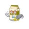 Smiley gamer pistachio milk cartoon mascot style