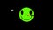 Smiley glitch alien green small