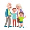 Smiley grandparents and two grandsons