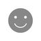 Smiley gray icon. Happy, success, satisfaction face symbol.