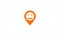 Smiley happy location pin icon . Vector illustration symbol logo design