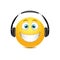 Smiley in the headphones