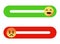 Smiley icon set. Emoticons positive and negative. Vector isolated red and green mood. Rating smile for customer opinion.