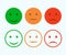 Smiley icon set. Emoticons positive, neutral and negative. Vector isolated red and green mood. Rating smile for customer opinion