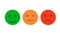 Smiley icon set. Emoticons positive, neutral and negative. Vector isolated red and green mood. Rating smile for customer opinion