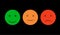 Smiley icon set. Emoticons positive, neutral and negative. Vector isolated red and green mood. Rating smile for customer opinion