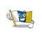 Smiley mascot of flag canary island Scroll making Thumbs up gesture