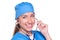 Smiley medical worker with stethoscope
