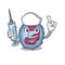 Smiley Nurse neutrophil cell cartoon character with a syringe