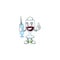 Smiley Nurse red glass of wine cartoon character with a syringe