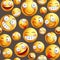 Smiley pattern vector background with continuous or seamless happy facial expressions