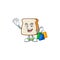 Smiley rich slice of bread mascot design with Shopping bag