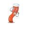 Smiley sailor cartoon character of appendix wearing white hat and tie