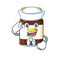 Smiley sailor cartoon character of bottle vitamin c wearing white hat and tie