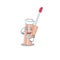 Smiley sailor cartoon character of lip tint wearing white hat and tie