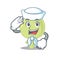 Smiley sailor cartoon character of lymph node wearing white hat and tie