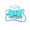 Smiley sailor cartoon character of sling bag wearing white hat and tie