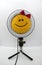 Smiley stuffed toy in a ring lamp