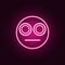 smiley in a stupor icon. Elements of Web in neon style icons. Simple icon for websites, web design, mobile app, info graphics