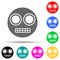 smiley in a stupor multi color style icon. Simple thin line, outline vector of web icons for ui and ux, website or mobile