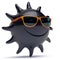 Smiley sun black star face sunglasses cheerful summer person