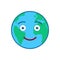 Smiley world globe isolated emoticon