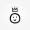 Smileys crown drawn by hand. Funny icon, symbol, sign, logo. Doodle, sketch, scribble.