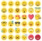 Smileys emoticons isolated vector set