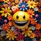 smileys features colorful flowers that add a touch of natural beauty to these happy faces.