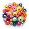 smileys features colorful flowers that add a touch of natural beauty to these happy faces.