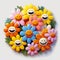 smileys features colorful flowers that add a touch of natural beauty to these happy faces.